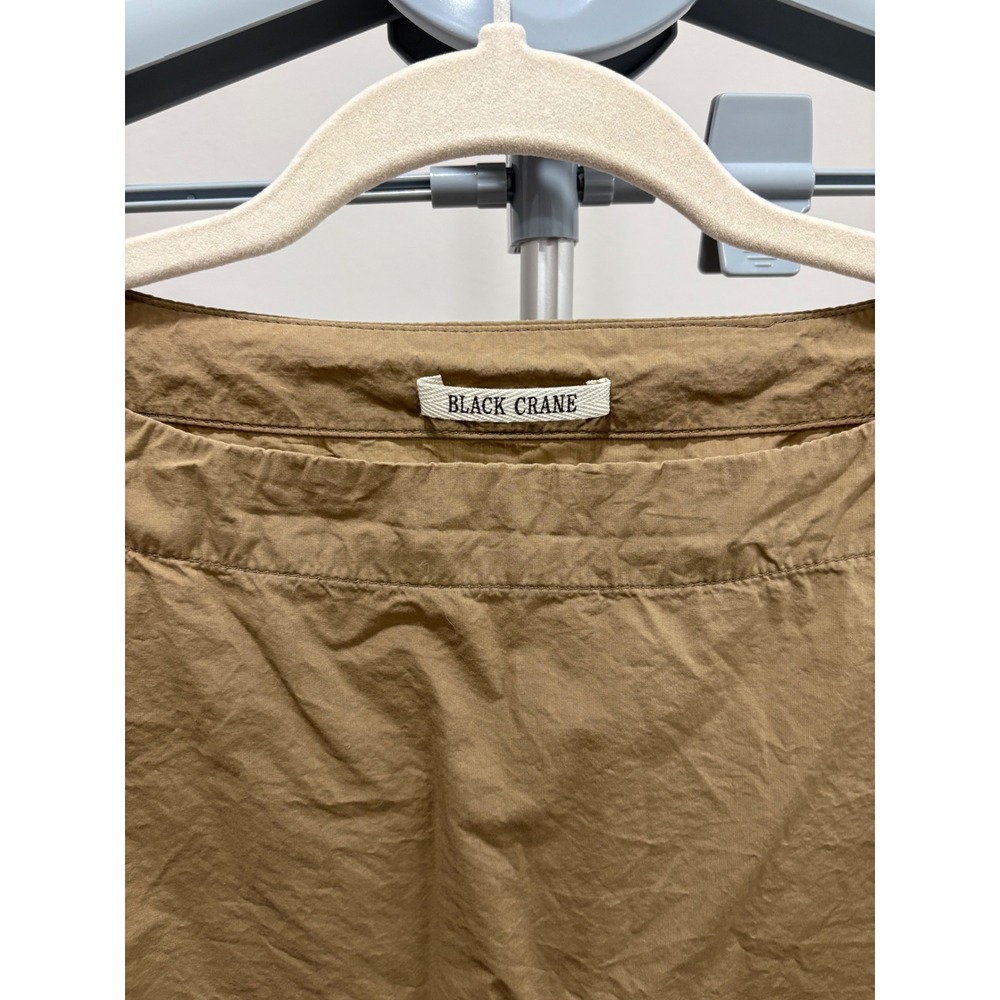 Black Crane Boat Neck Top Boxy Oversized Clay Tan Brown Size Small 100% Cotton - Picture 3 of 9